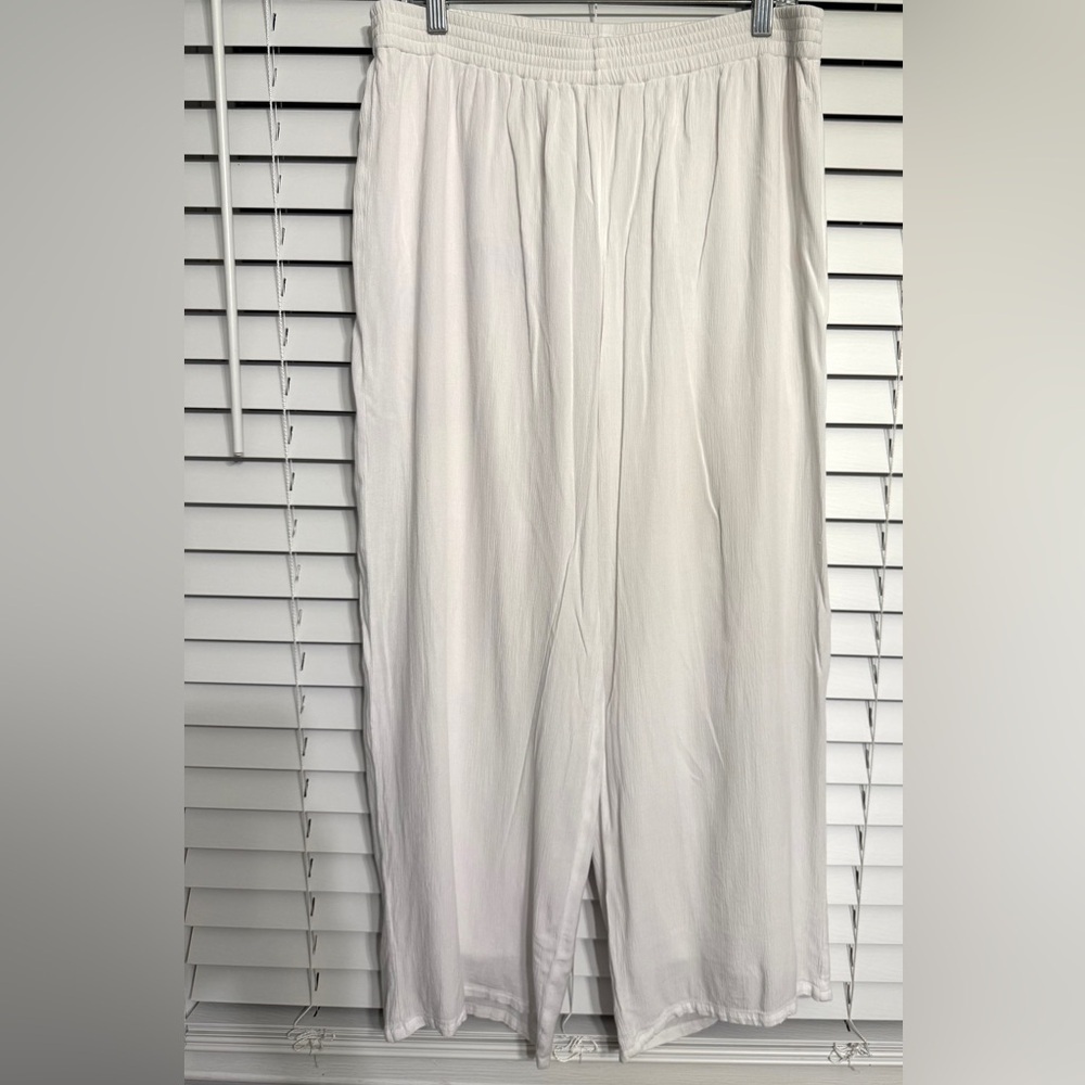 #6)  Crazy Cat wide leg and line pants with elastic waist size L